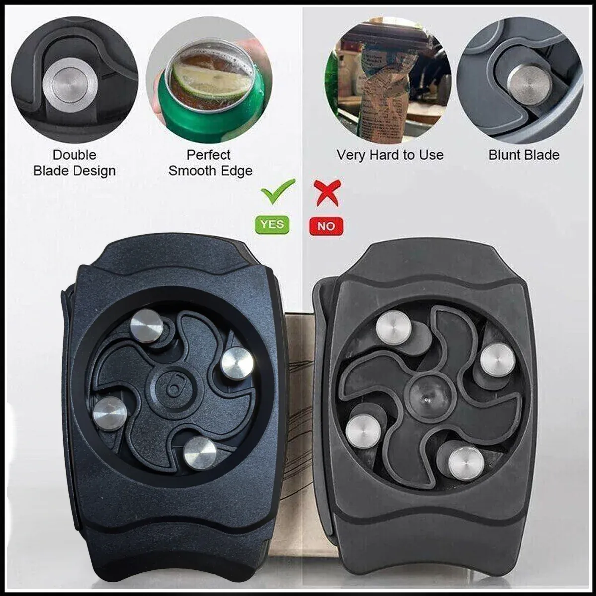 Topless Can Opener Manual Kitchen Tool for Beer Soda and Tin Bottles - Black view 9