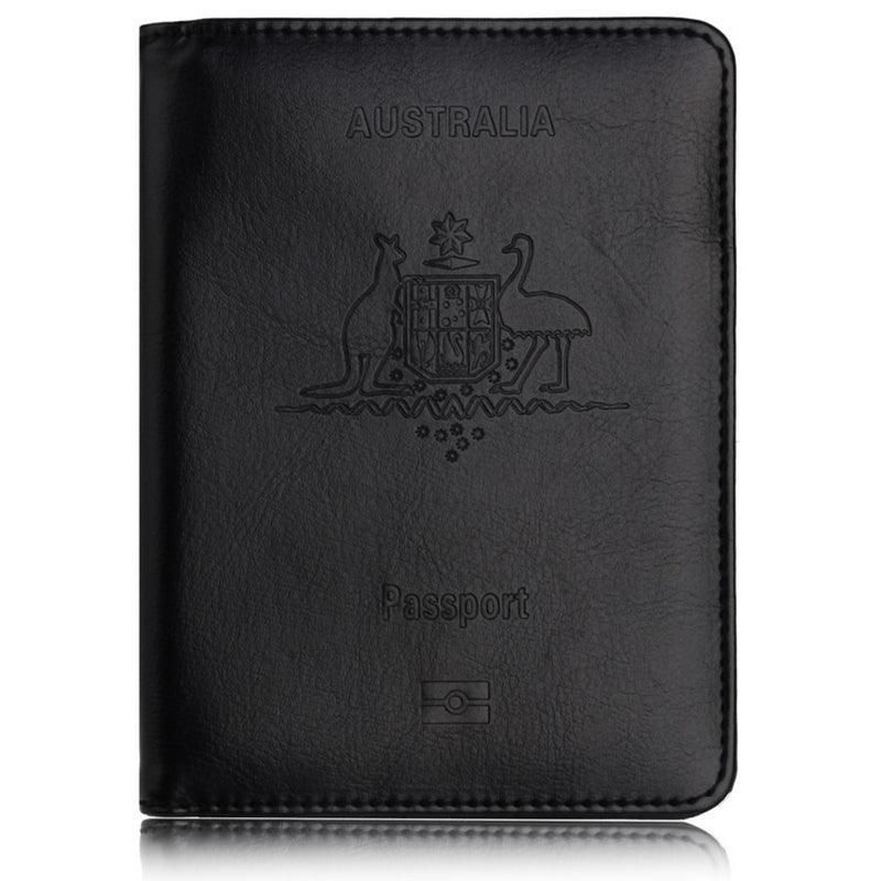 RFID Passport Holder Slim Leather Travel Wallet ID Card Cover Case for Men