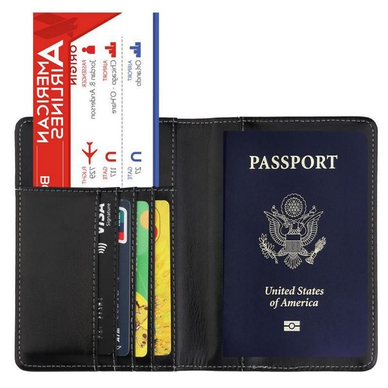 RFID Passport Holder Slim Leather Travel Wallet ID Card Cover Case for Men view 10