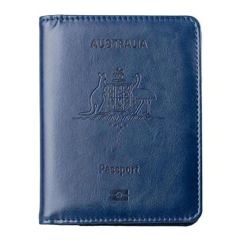RFID Passport Holder Slim Leather Travel Wallet ID Card Cover Case for Men