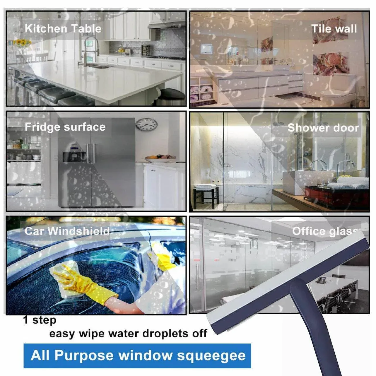 Shower Squeegee Bathroom Mirror Window Glass Cleaner Wiper Home Cleaning Tool view 8