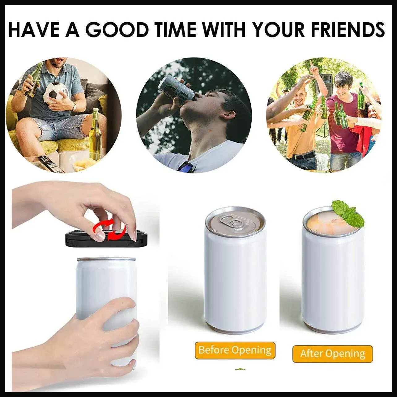 Topless Can Opener Manual Kitchen Tool for Beer Soda and Tin Bottles - Grey view 13