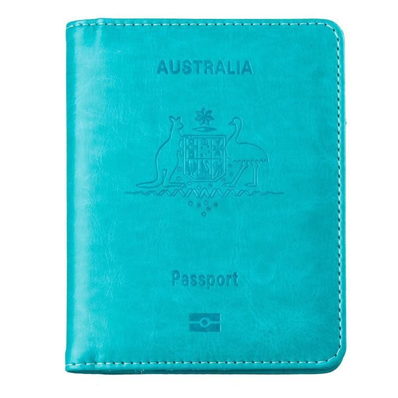 RFID Passport Holder Slim Leather Travel Wallet ID Card Cover Case for Men