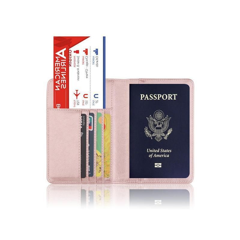 RFID Passport Holder Slim Leather Travel Wallet ID Card Cover Case for Men view 5