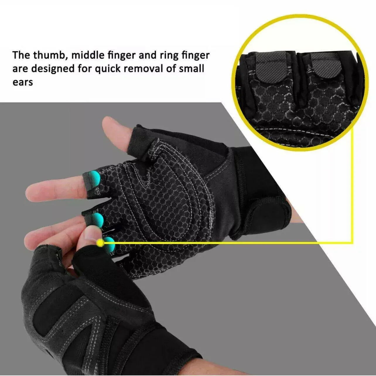 L Size Weight Lifting Gloves Gym Bodybuilding Fitness Workout Cycling Crossfit view 6