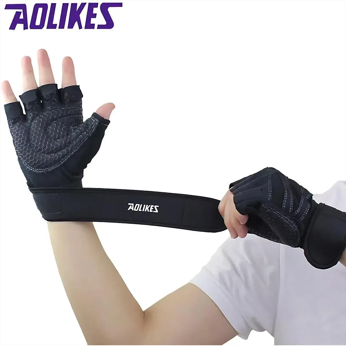 L Size Weight Lifting Gloves Gym Bodybuilding Fitness Workout Cycling Crossfit view 12