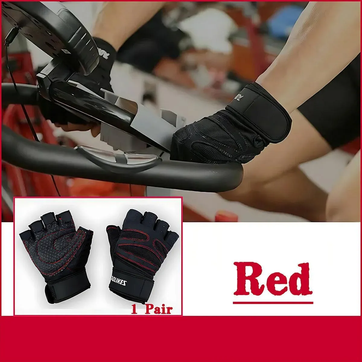 L Size Weight Lifting Gloves Gym Bodybuilding Fitness Workout Cycling Crossfit view 9