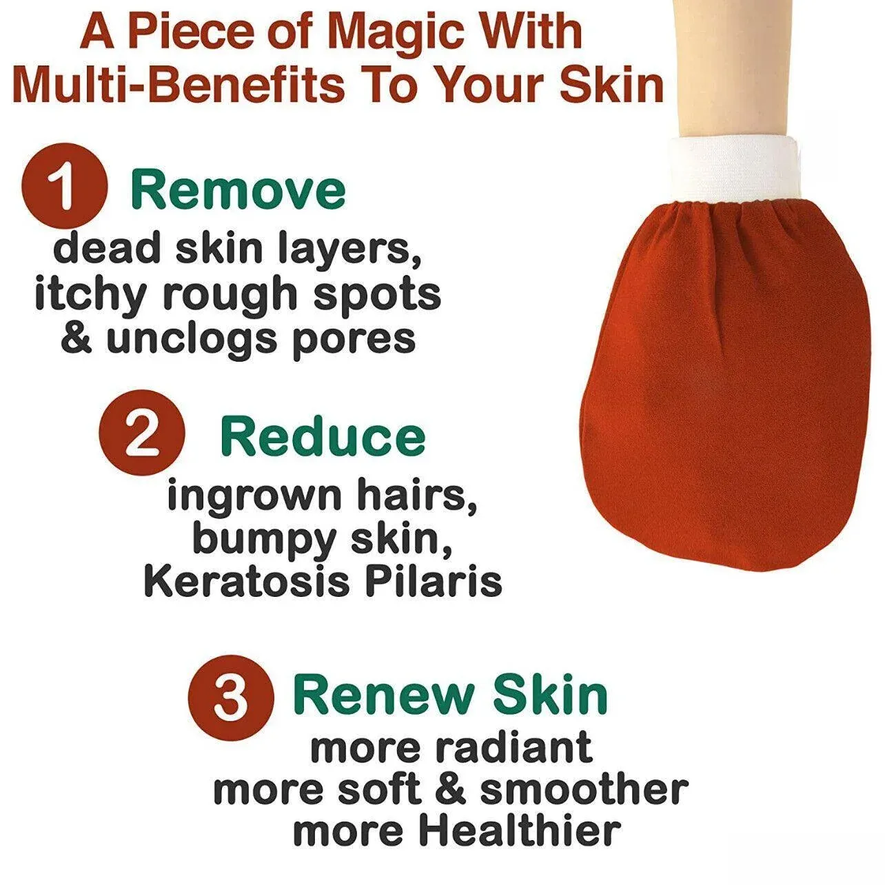 5 Pcs Towel Exfoliating Bath Washcloth Viscose Scrub Mitten Towel - Orange *5 PCS view 4