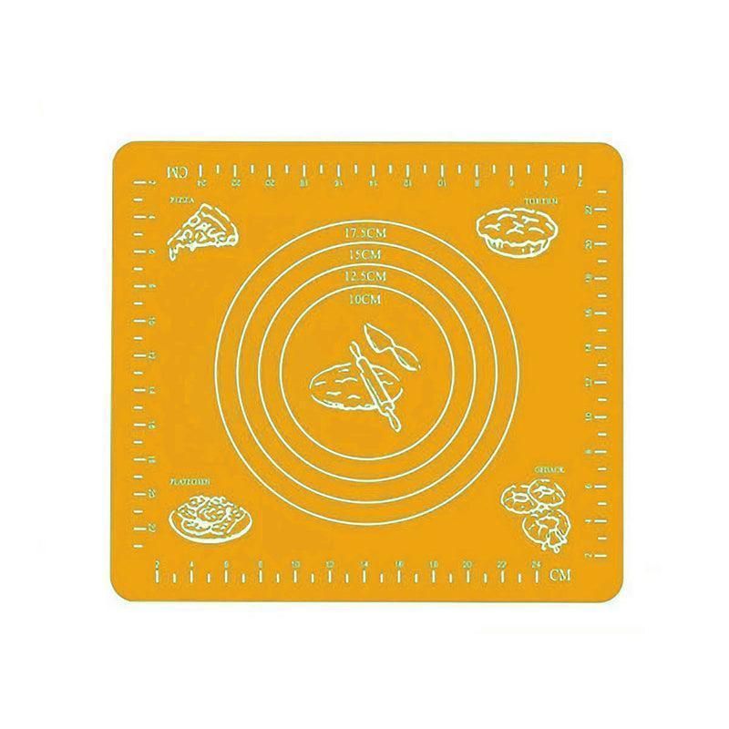 Orange Reusable Non-Stick Silicone Rolling Dough Mat Cake Pastry Baking