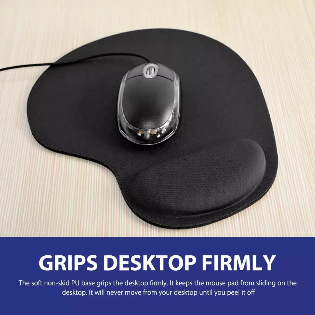 Comfort Mouse Pad with Built In Wrist Support Non Slip Ergonomic Mice Mat - Pink view 7
