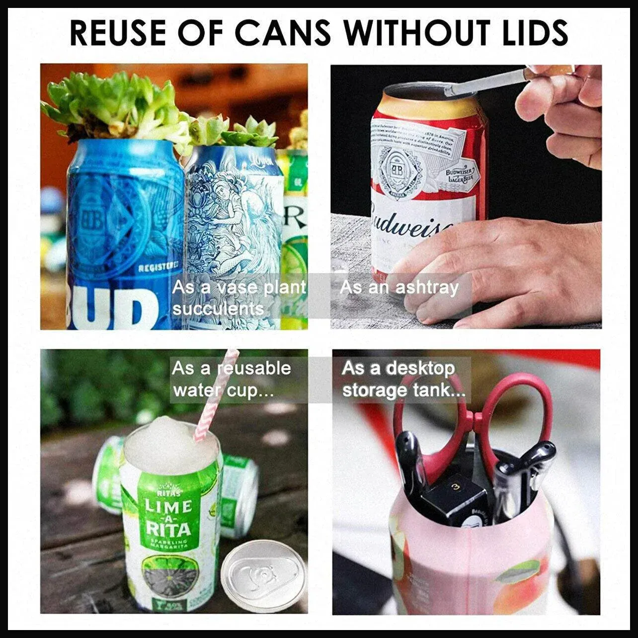 Topless Can Opener Manual Kitchen Tool for Beer Soda and Tin Bottles - Red view 4