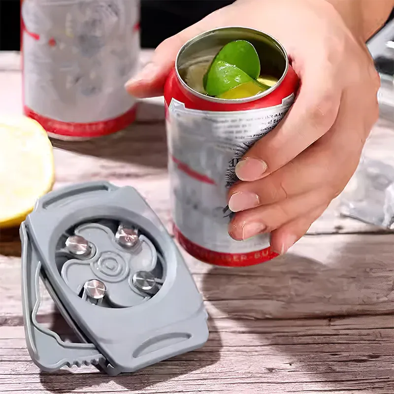 Topless Can Opener Manual Kitchen Tool for Beer Soda and Tin Bottles - Red view 8