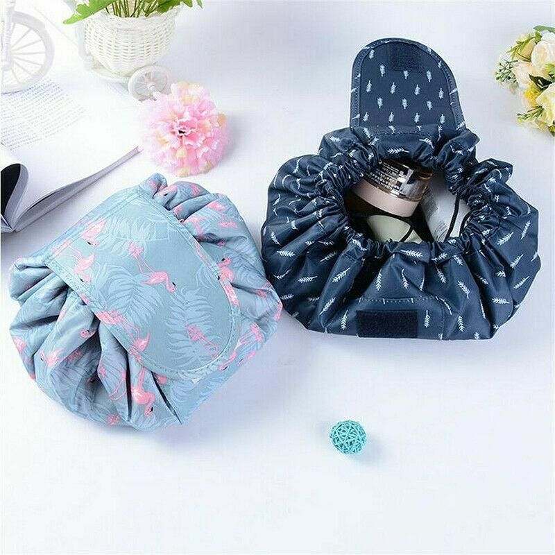 Portable Travel Makeup Bag Drawstring Cosmetic Pouch Lazy Storage Organiser view 3