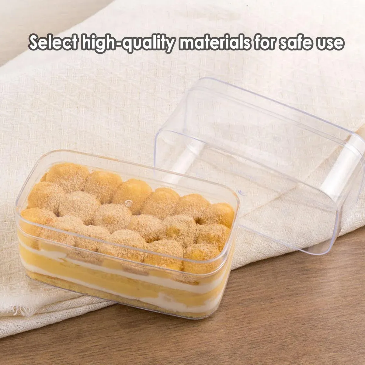 20pcs Transparent Biscuit Box Plastic Cake Box Pastry Dessert Storage view 10