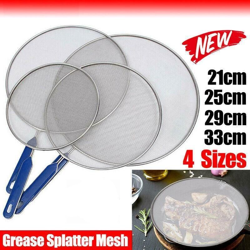 4Size Anti Splatter Guard Oil Net Splash Cover Pan Screen Kitchen Cooking view 2