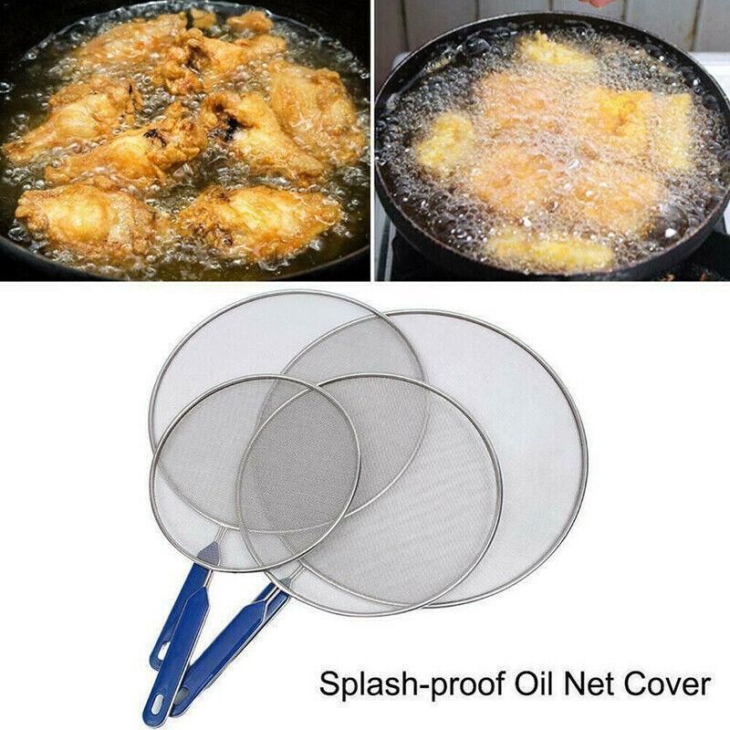 4Size Anti Splatter Guard Oil Net Splash Cover Pan Screen Kitchen Cooking view 5