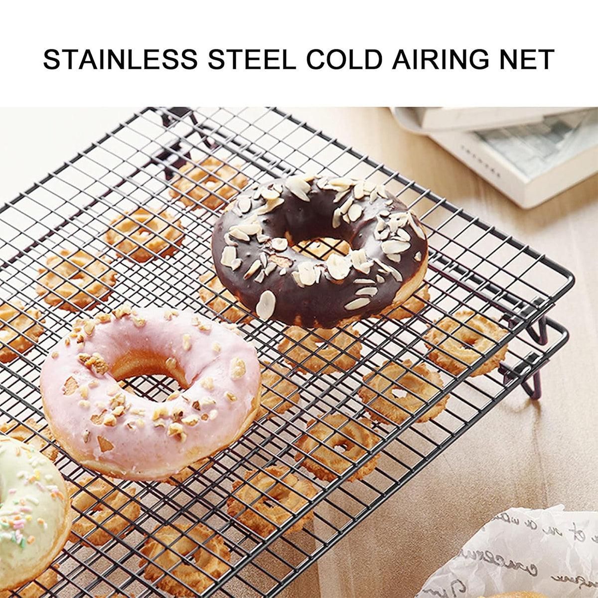 Collapsible Black Mesh Cake Cooling Rack Foldable Baking Tray for Kitchen Use view 4