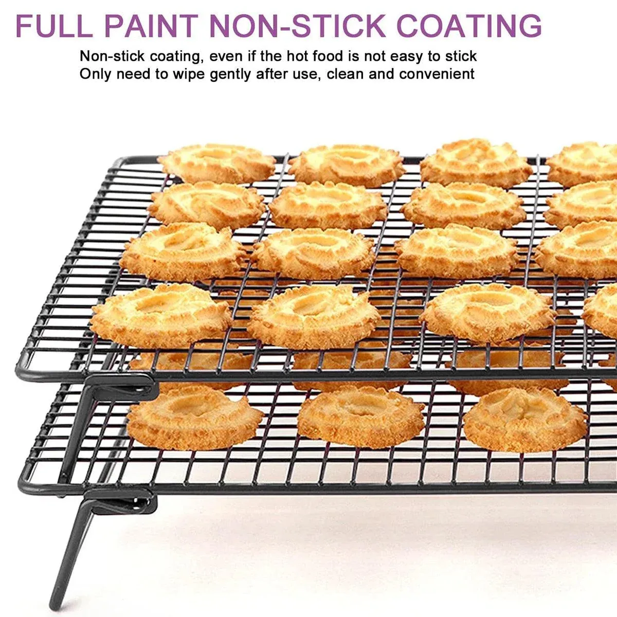 Collapsible Black Mesh Cake Cooling Rack Foldable Baking Tray for Kitchen Use view 8