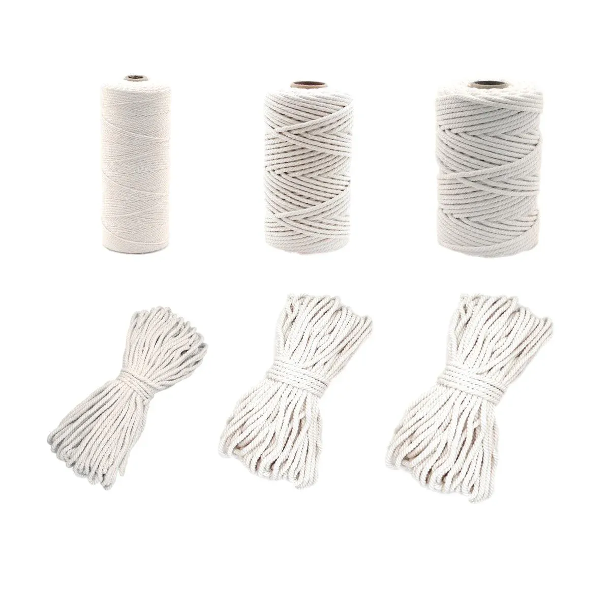 Cotton Rope Macrame Cord 1-12mm DIY Craft Tapestry Binding Decorative String view 3