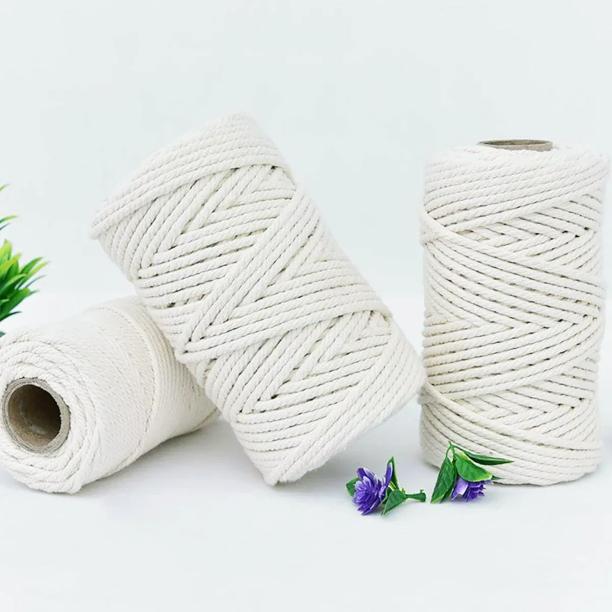 Cotton Rope Macrame Cord 1-12mm DIY Craft Tapestry Binding Decorative String view 13