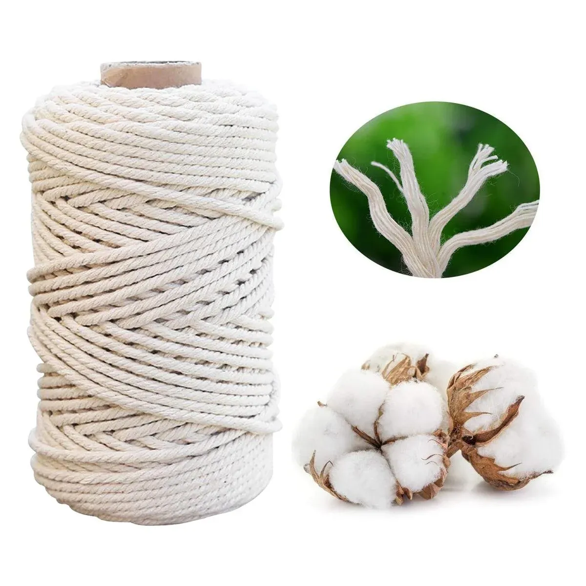 Cotton Rope Macrame Cord 1-12mm DIY Craft Tapestry Binding Decorative String view 14
