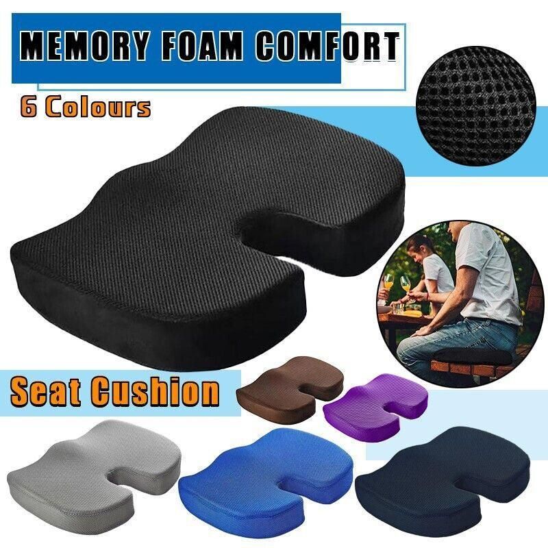 Orthopaedic Memory Foam Seat Cushion Support Back Pain Chair Pillow Car - Grey view 2