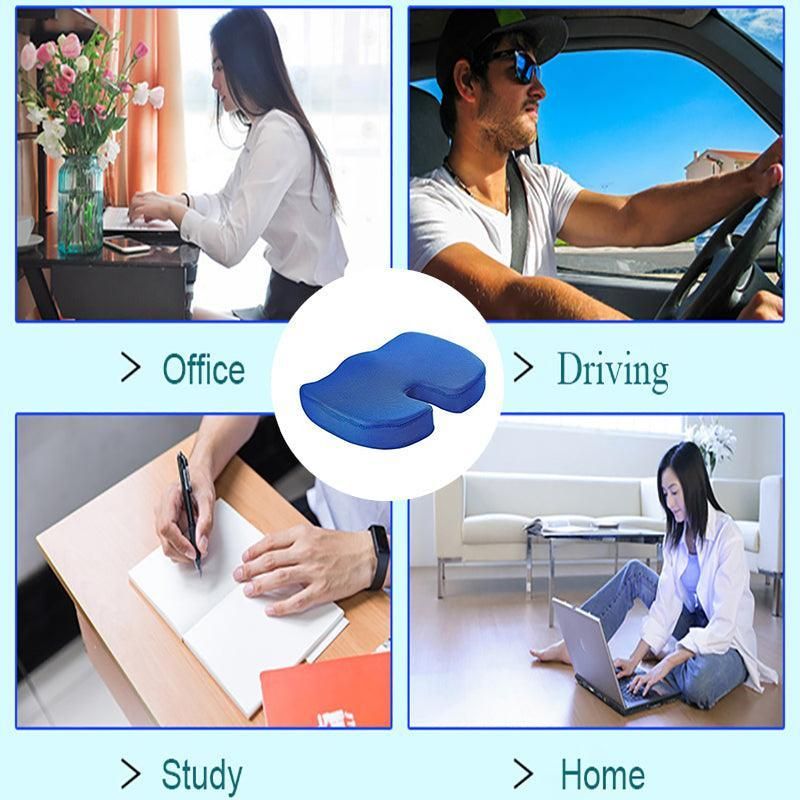 Orthopaedic Memory Foam Seat Cushion Support Back Pain Chair Pillow Car - Grey view 10