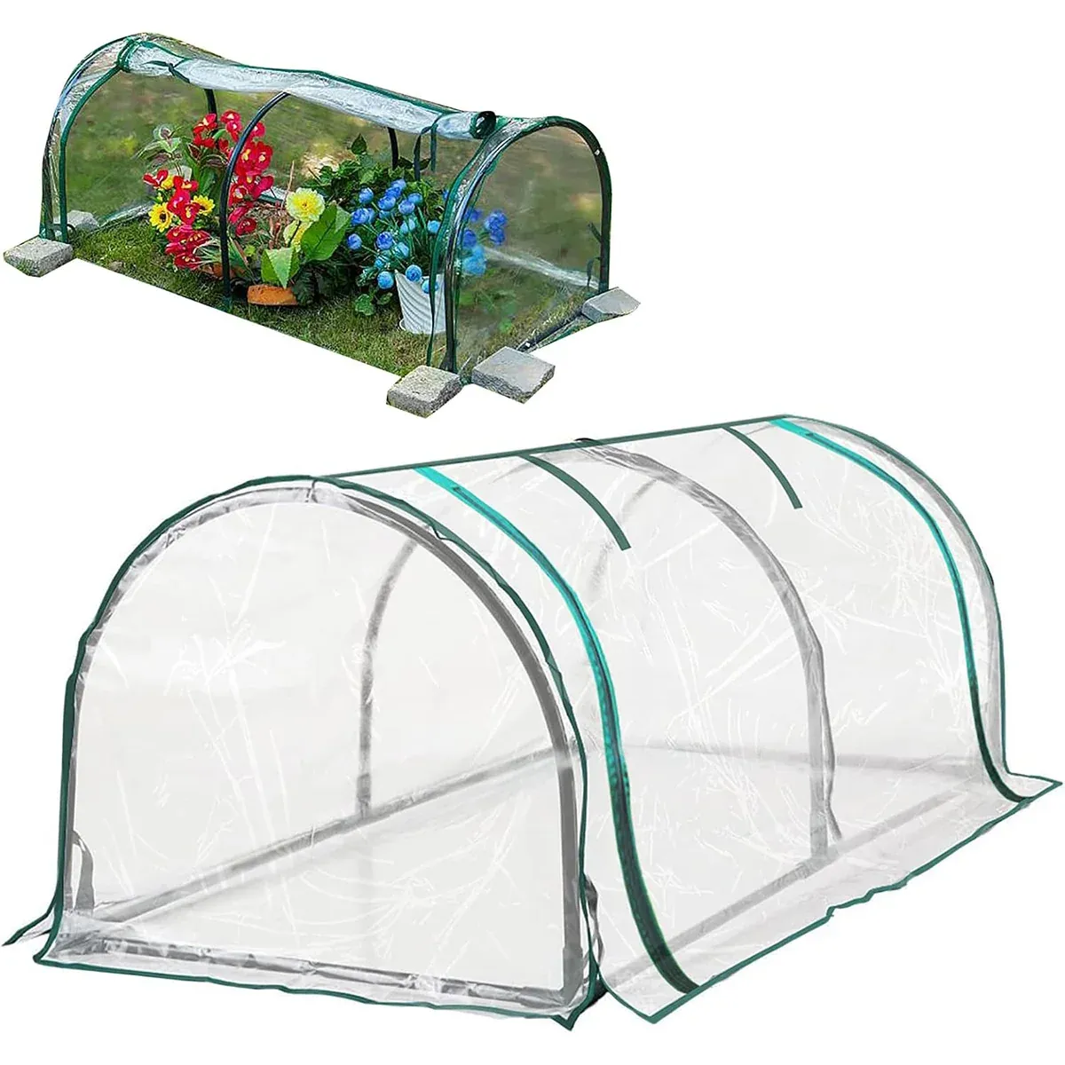 PVC Greenhouse Cover Replacement Plant Tent Garden Shelter No Frame - Grid view 13