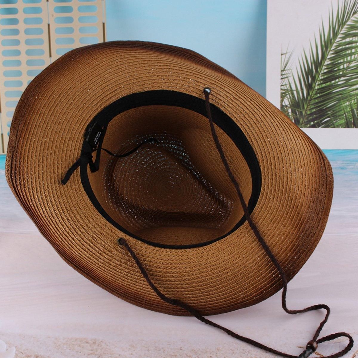 Outdoor Western Cowboy Hat Unisex Straw Hat Visor Hats Big Wide Brim Hat view 5