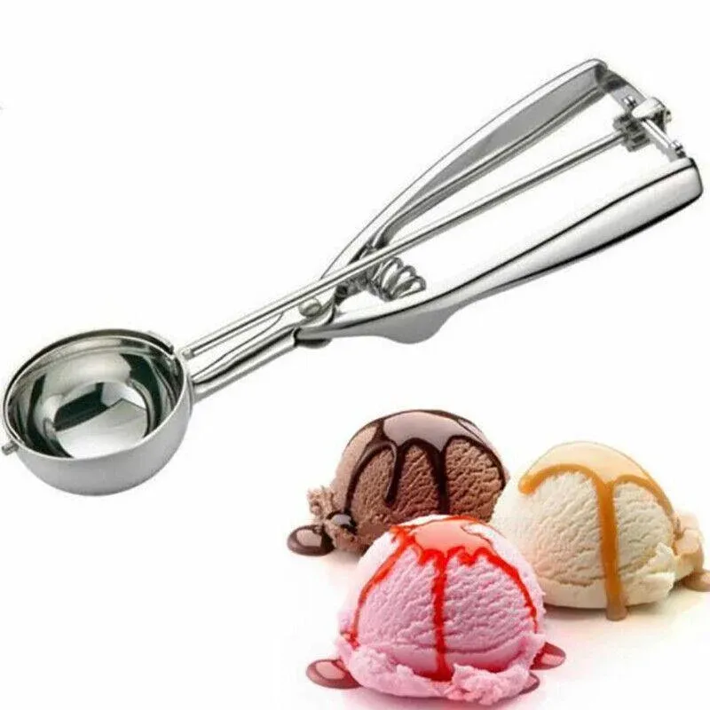 Stainless Steel Icecream Ice Cream Scoop Cookie Dough Mash Spoon Trigger 6Cm Dia view 3