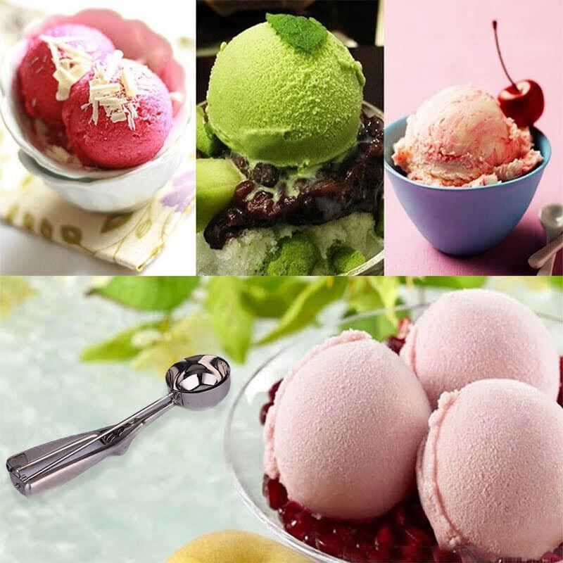 Stainless Steel Icecream Ice Cream Scoop Cookie Dough Mash Spoon Trigger 6Cm Dia view 8