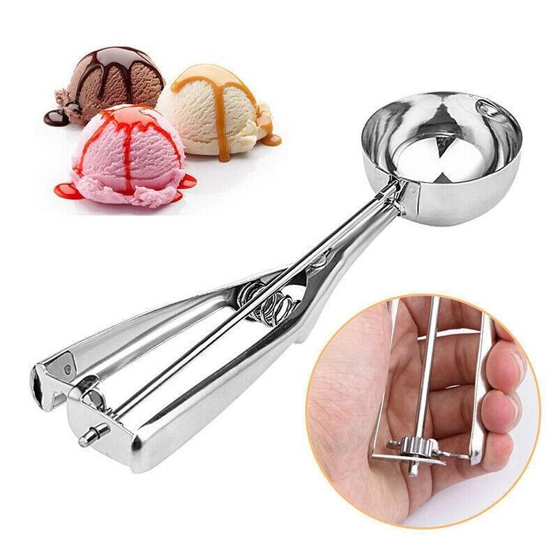 Stainless Steel Icecream Ice Cream Scoop Cookie Dough Mash Spoon Trigger 6Cm Dia view 9