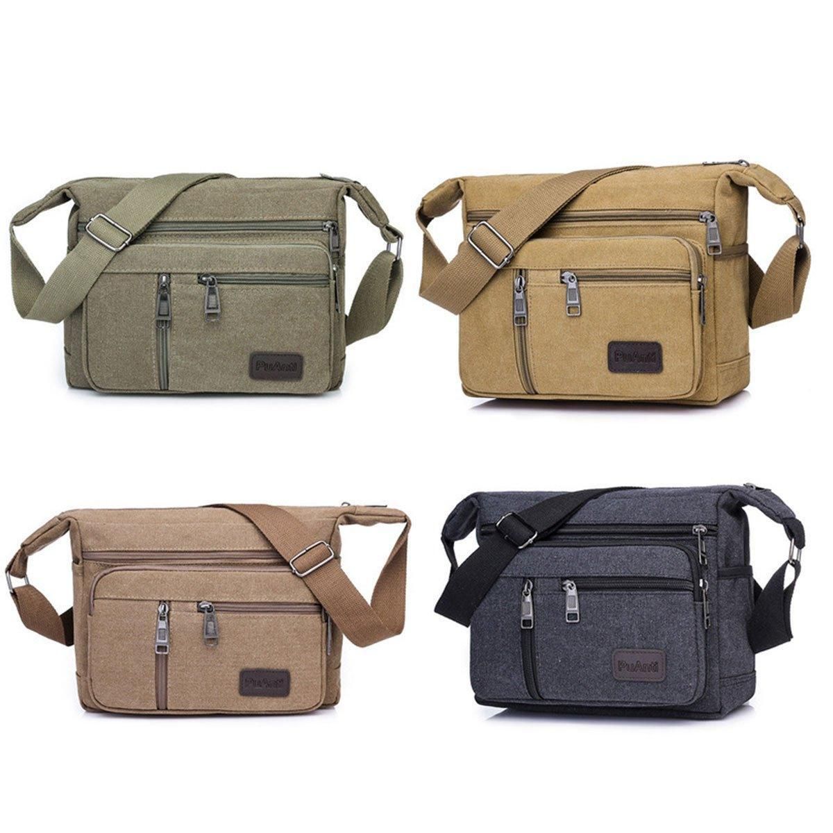 Multi Layer Canvas Crossbody Bag Casual Shoulder Bag for Travel Messenger Bag view 3
