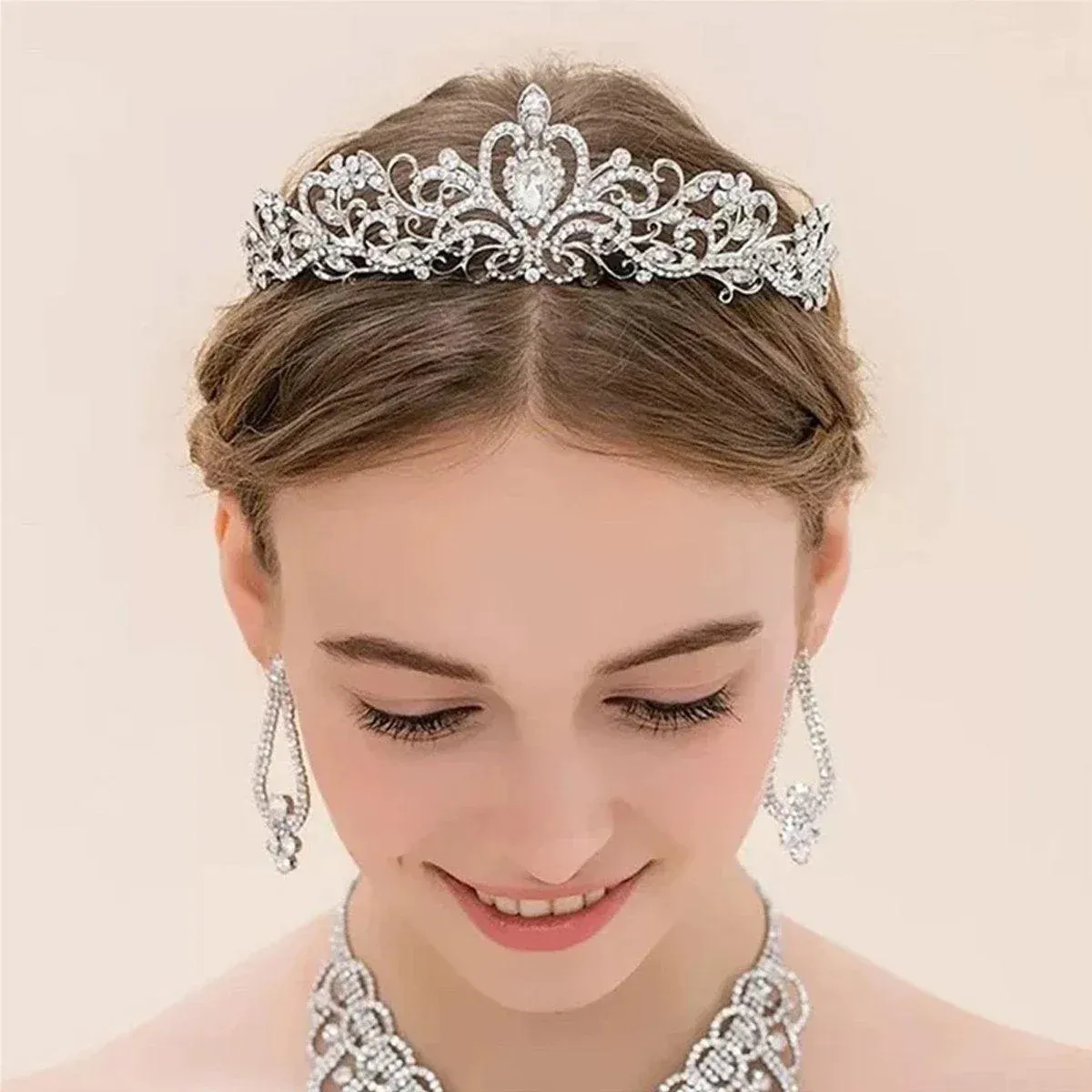 Princess Rhinestone Queen Hair Tiara Headband Hair Accessories Crystal Crown view 10