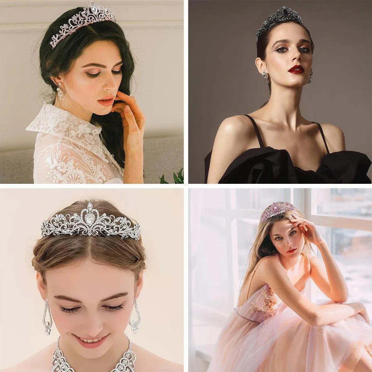 Princess Rhinestone Queen Hair Tiara Headband Hair Accessories Crystal Crown view 11