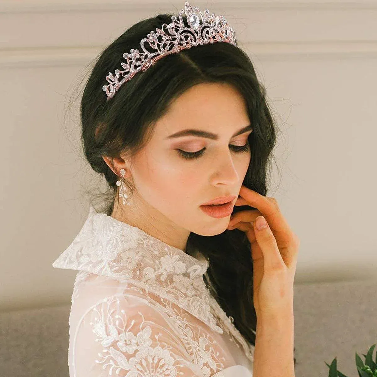Princess Rhinestone Queen Hair Tiara Headband Hair Accessories Crystal Crown view 14