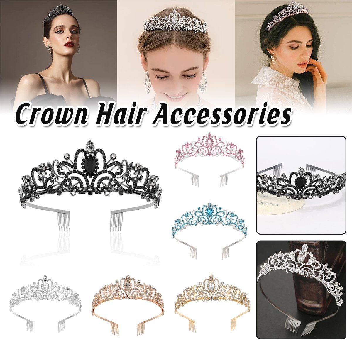 Princess Rhinestone Queen Hair Tiara Headband Hair Accessories Crystal Crown view 2