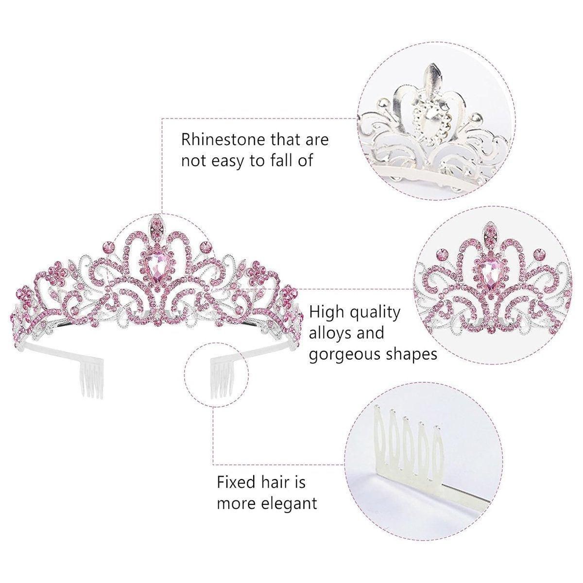 Princess Rhinestone Queen Hair Tiara Headband Hair Accessories Crystal Crown view 8