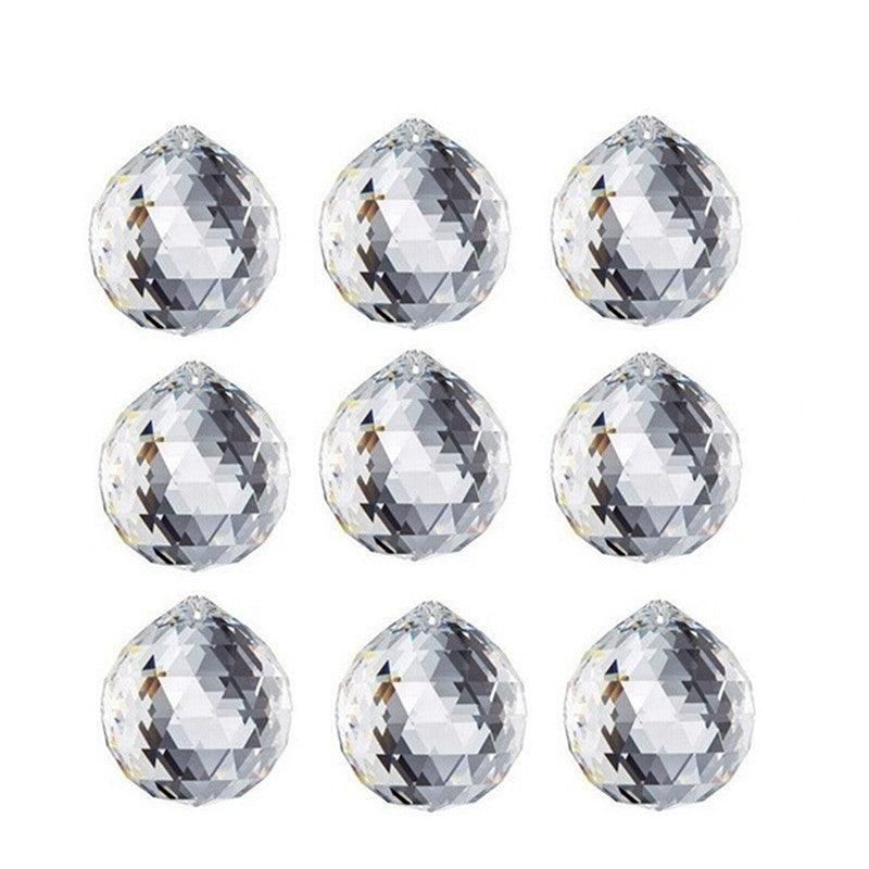 12Pcs 30mm Suncatcher Chandelier Clear Glass Prism Crystal Ball Pendant Set view 2