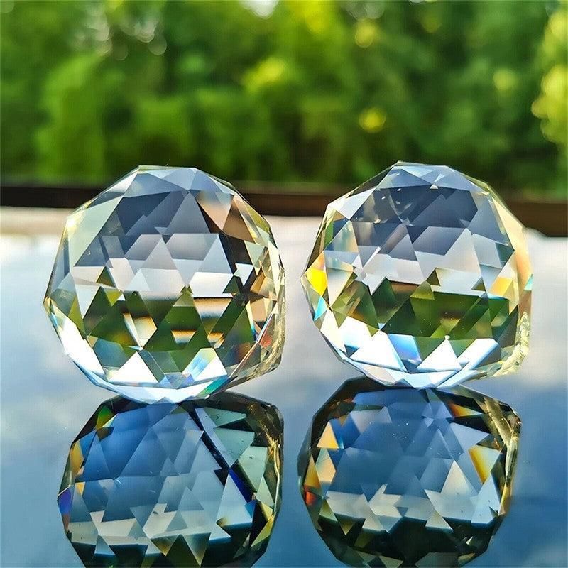 12Pcs 30mm Suncatcher Chandelier Clear Glass Prism Crystal Ball Pendant Set view 4