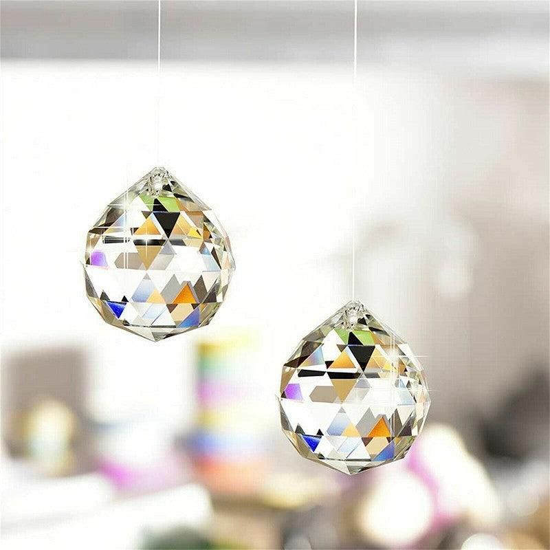 12Pcs 30mm Suncatcher Chandelier Clear Glass Prism Crystal Ball Pendant Set view 9