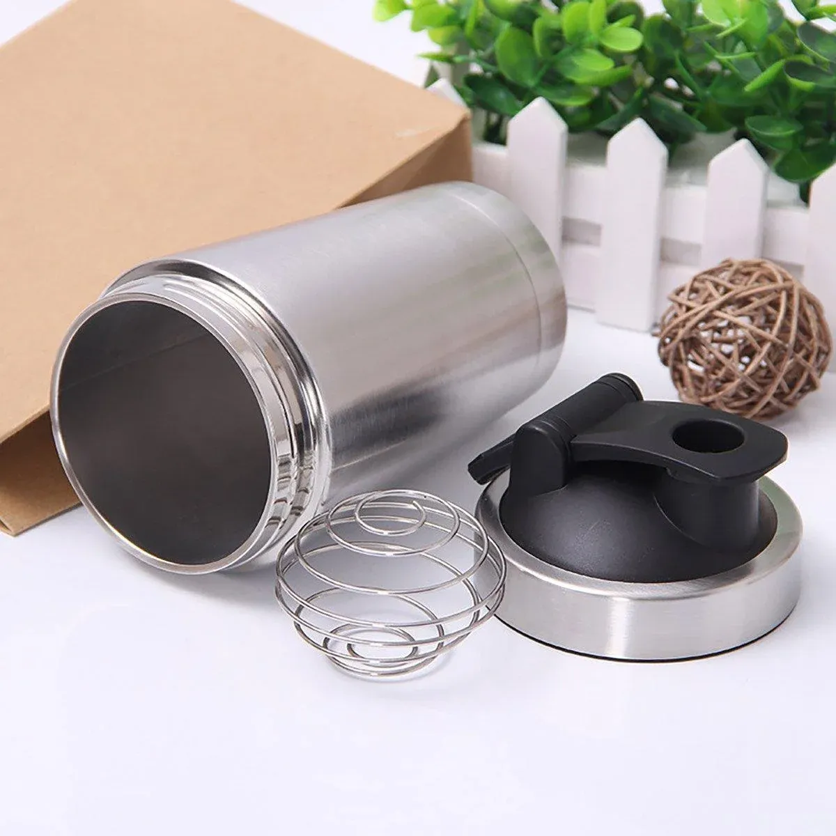 500/750ML Stainless Steel Protein Blender Shaker Cup Bottle Mixed Water Sport view 7