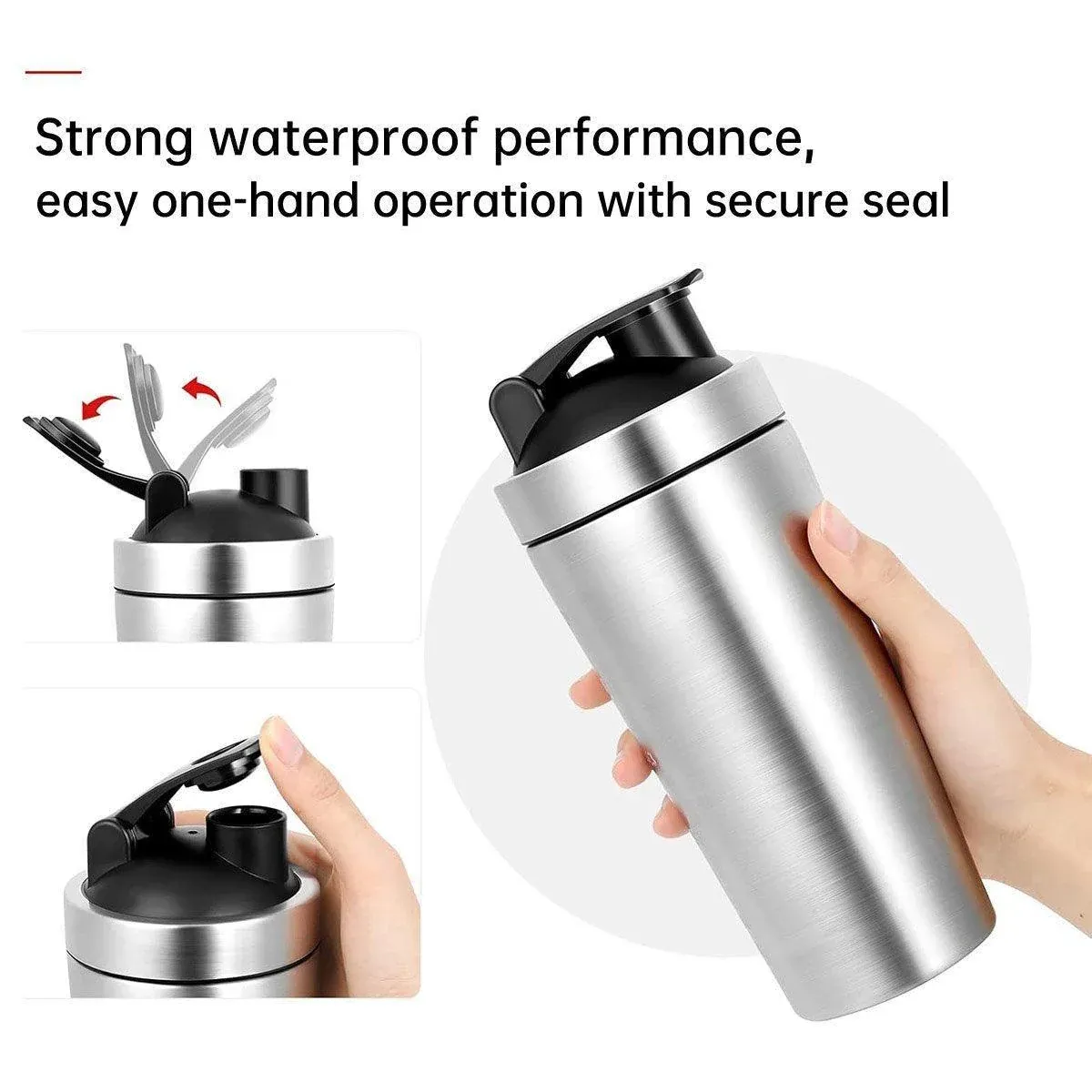 500/750ML Stainless Steel Protein Blender Shaker Cup Bottle Mixed Water Sport view 8