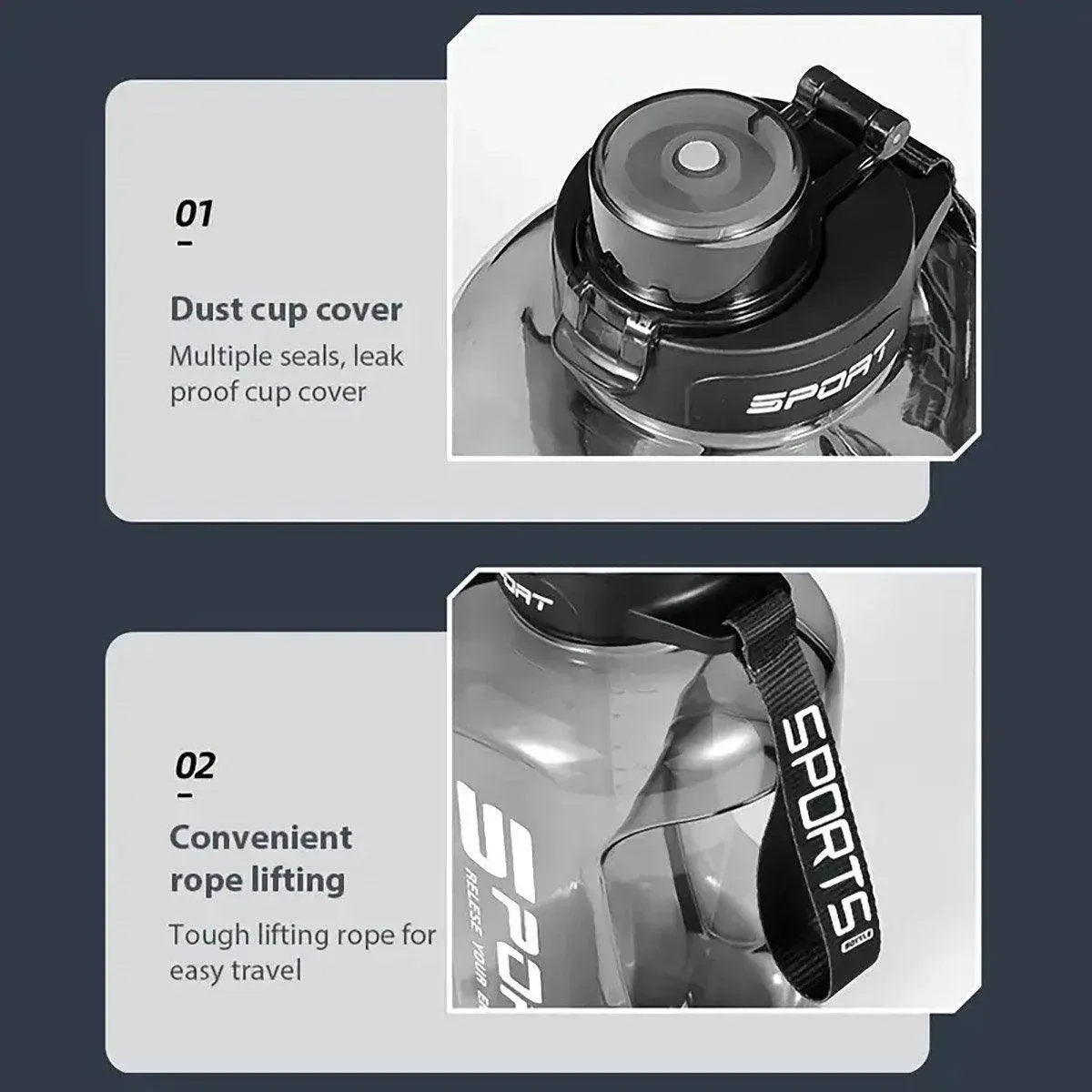 Large Capacity Water Cup Fitness Sports Water Bottle for Gym Outdoor view 8