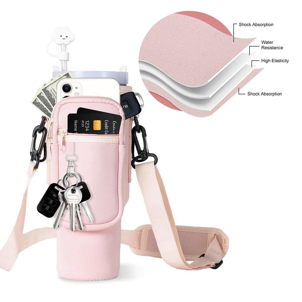 Portable Cup Sleeve Drink Holder Reusable Water Bottle Carrier Travel Bag - Grey view 11
