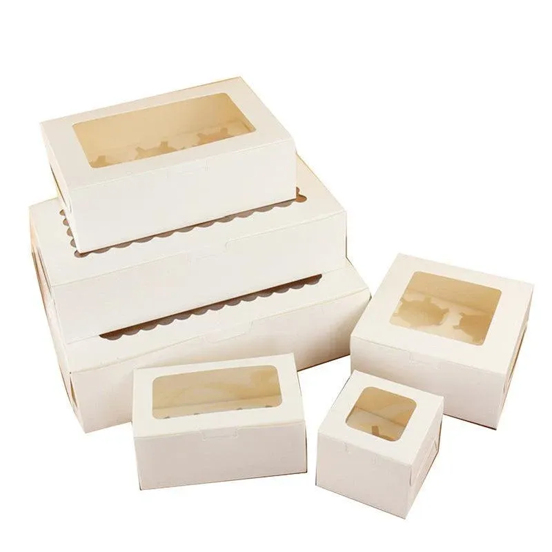 Cupcake Box Cases 1/2/4/8/12 Holes Window Face Cases Party Wedding Muffin view 3