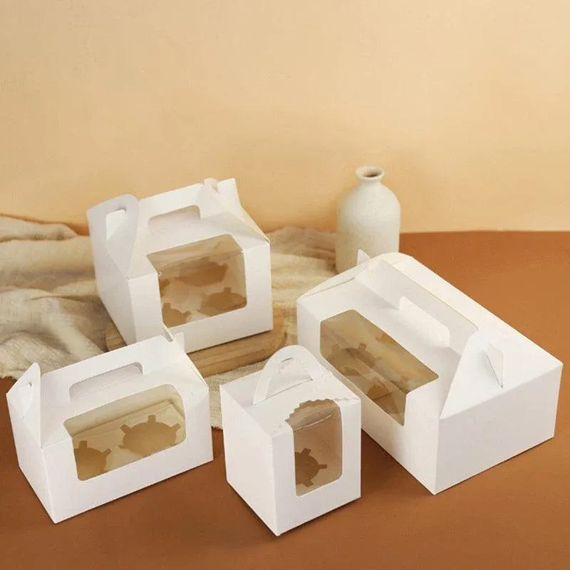 Cupcake Box Cases 1/2/4/8/12 Holes Window Face Cases Party Wedding Muffin view 10