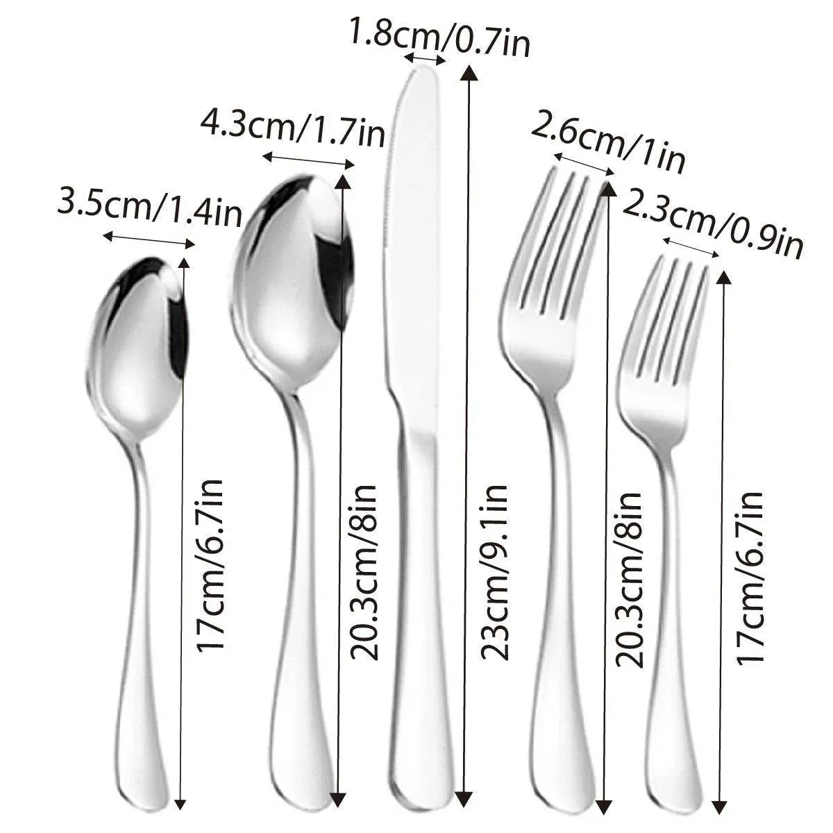 20/40pcs Stainless Steel Cutlery Set Knife Fork Spoon Western Hotel Tableware view 4