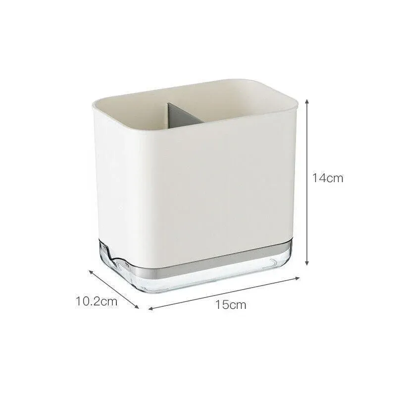 Cutlery Drainer Basket Multifunctional Storage Holder Box Spoon Drain Rack - White view 4