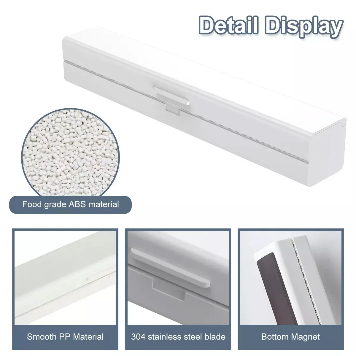 Plastic Food Wrap Dispenser Cutter Foil Cling Film Storage Holder Box Kitchen view 9